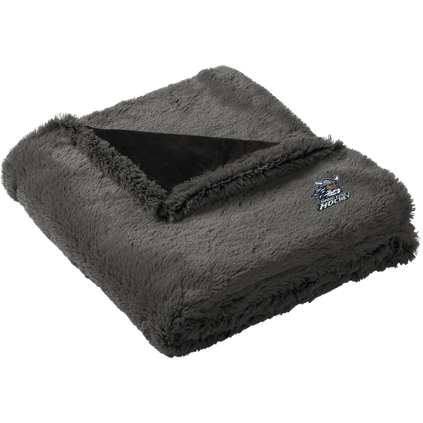 Hard Edge Hockey Faux Fur Blanket