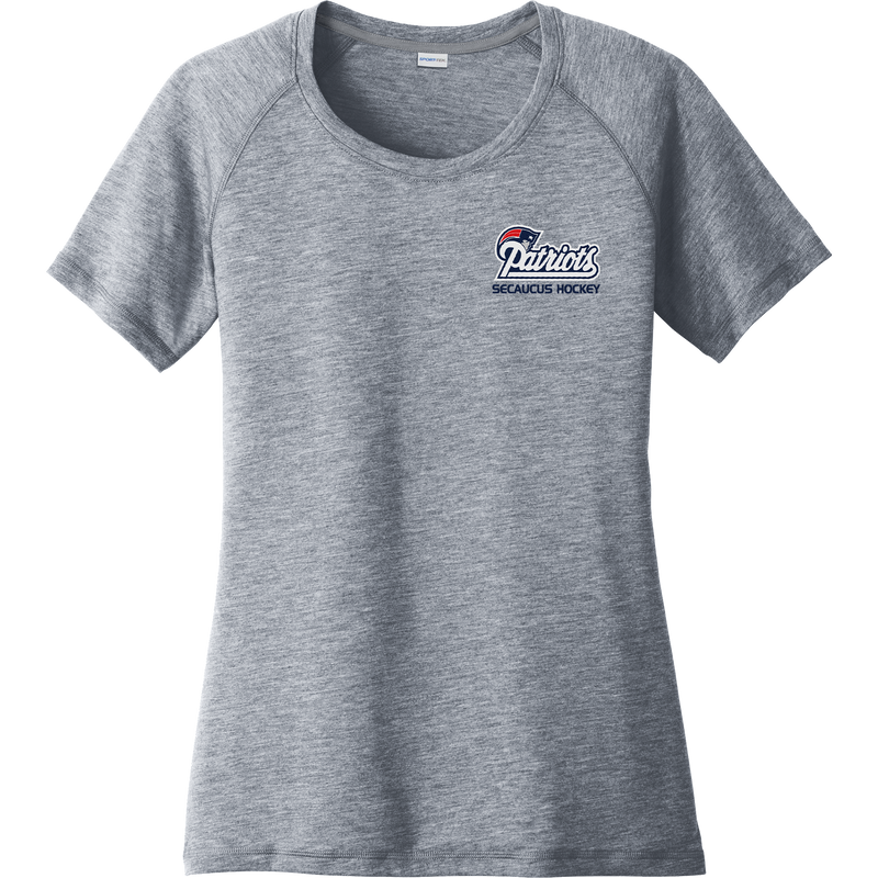 Secaucus Patriots Ladies PosiCharge Tri-Blend Wicking Scoop Neck Raglan Tee