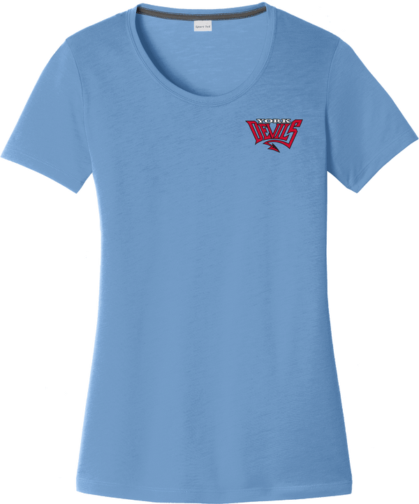 York Devils Ladies PosiCharge Competitor Cotton Touch Scoop Neck Tee