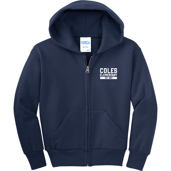 Coles Elementary Youth Core Fleece Full-Zip Hooded Sweatshirt